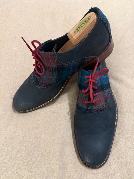 MENS DARK GREEN AND PLAID COLE HAAN SHOES SIZE 12 GREAT CONDITION main image 6